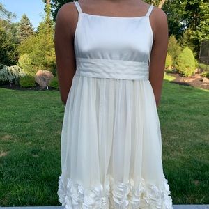 Girls white rose dress
